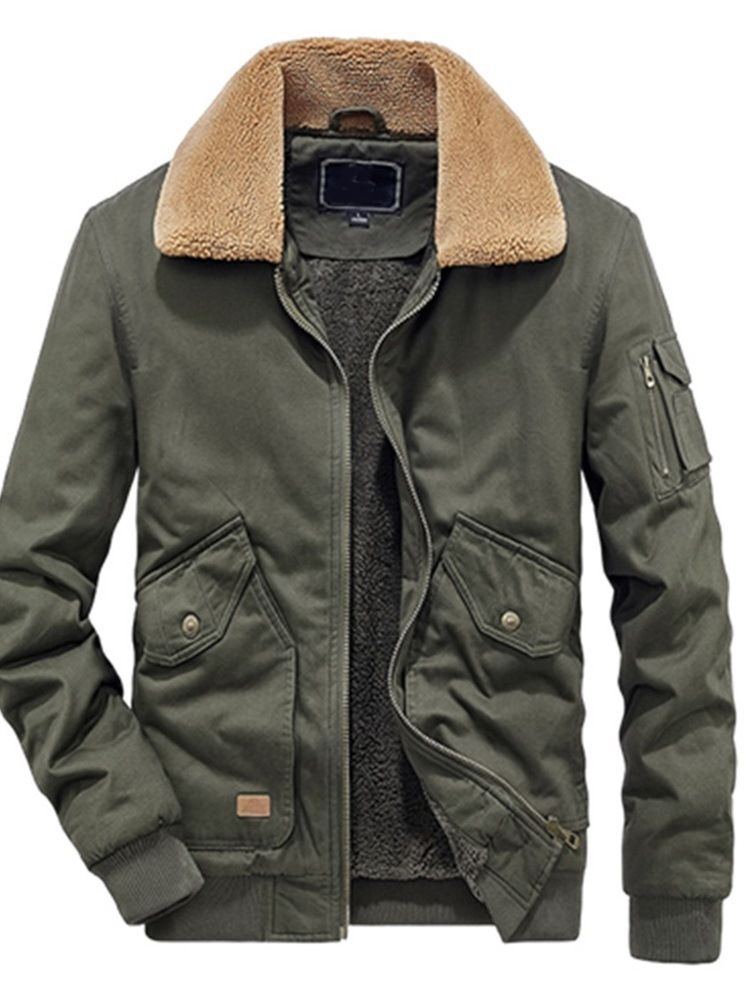 Pocket Standard Lapel Casual Dragkedja Dunjacka