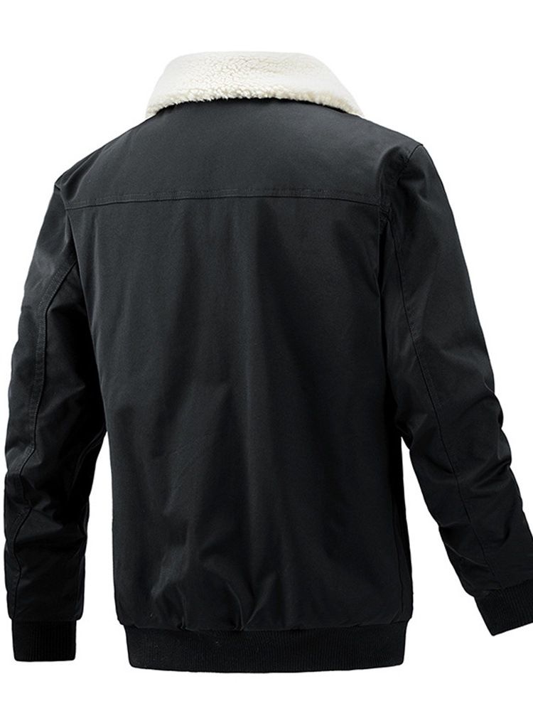 Pocket Standard Lapel Zipper European Down Jacket