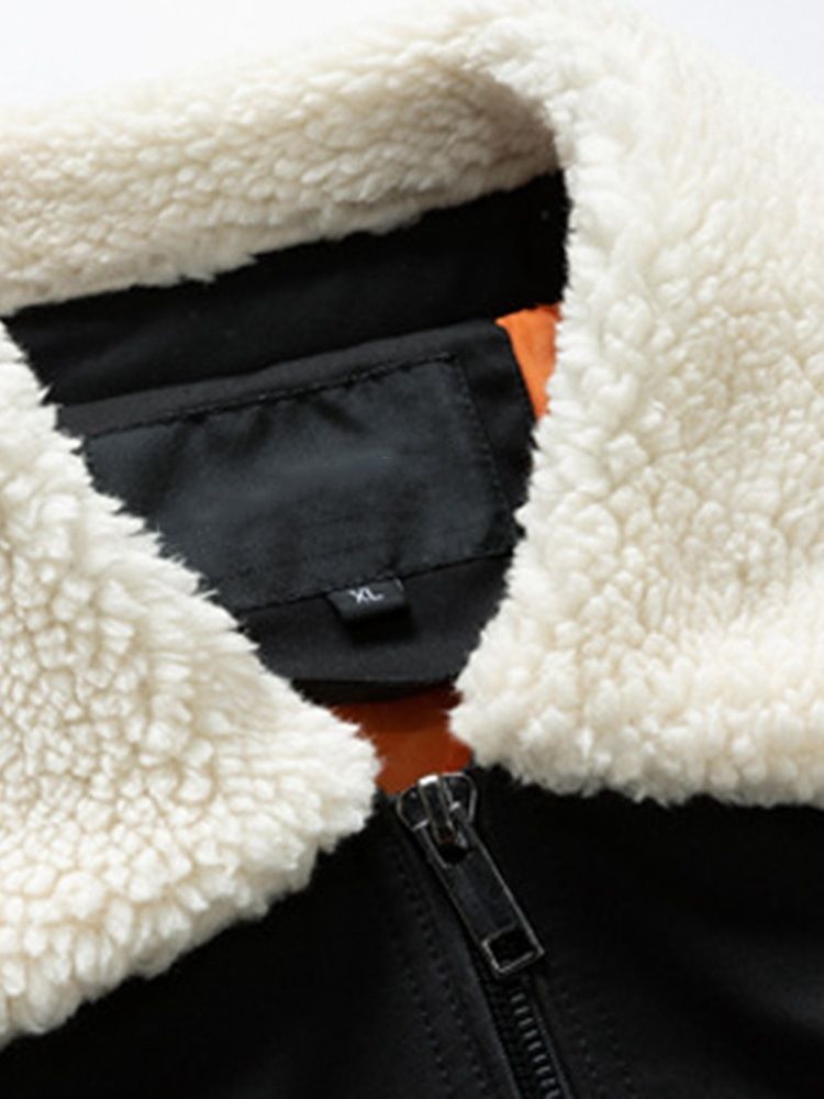 Pocket Standard Lapel Zipper European Down Jacket