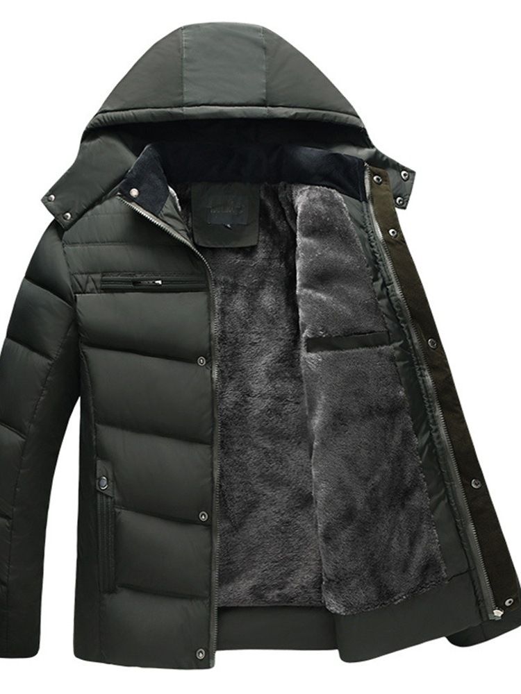 Pocket Standard Plain Zipper Casual Dunjacka