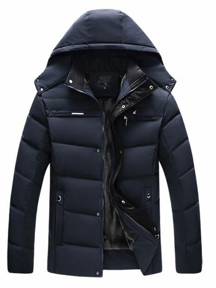 Pocket Standard Plain Zipper Casual Dunjacka