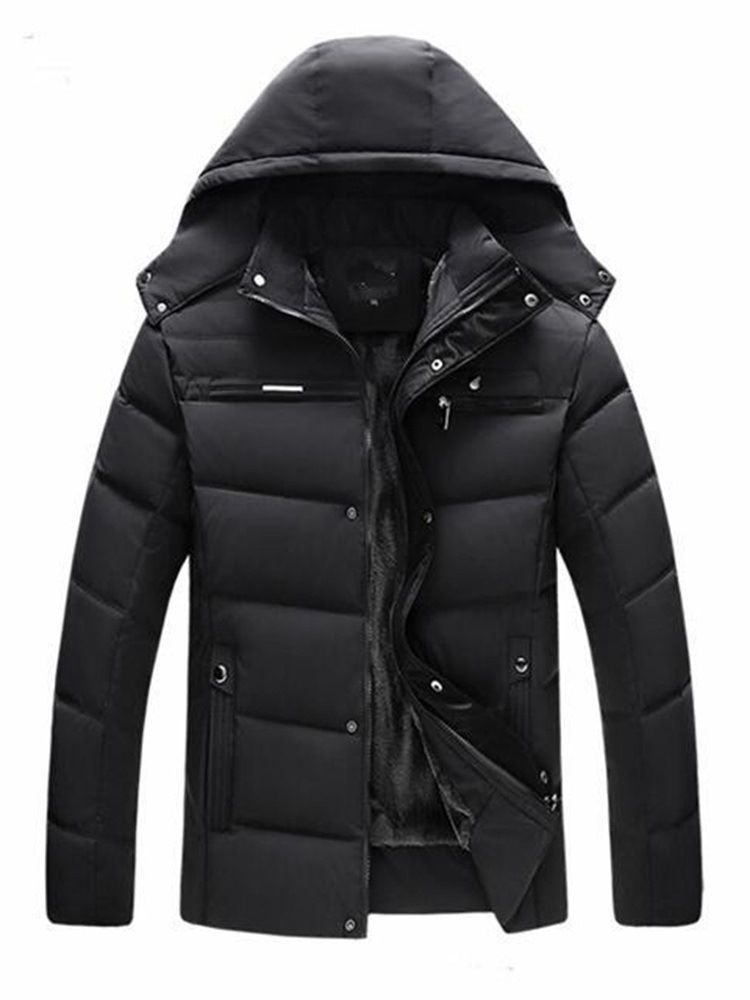 Pocket Standard Plain Zipper Casual Dunjacka