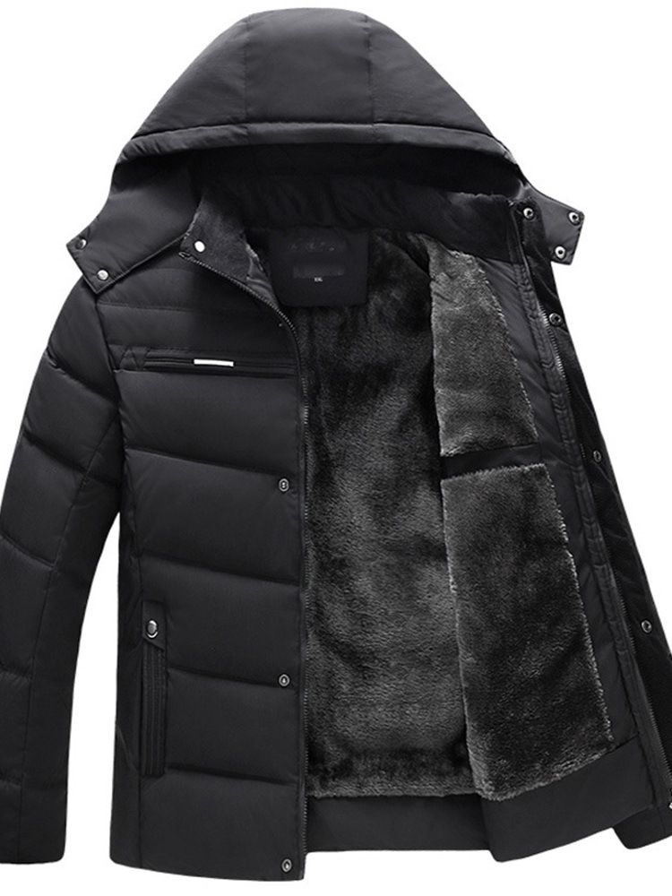 Pocket Standard Plain Zipper Casual Dunjacka