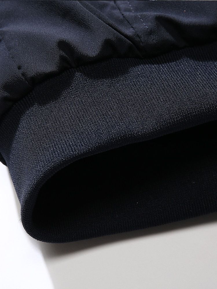 Slim Patchwork Color Block Zipper Dunjacka För Män