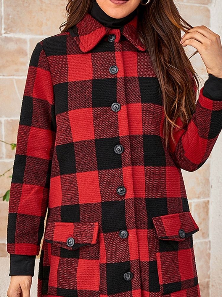 Slim Pocket Single Breasted Fall Lapel Overcoat