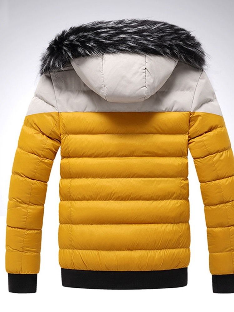 Standard Färgblocktryck European Zipper Down Jacket