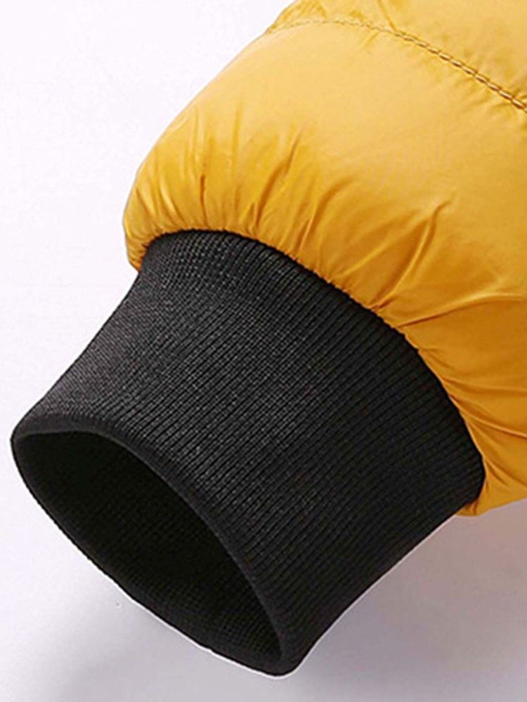 Standard Färgblocktryck European Zipper Down Jacket