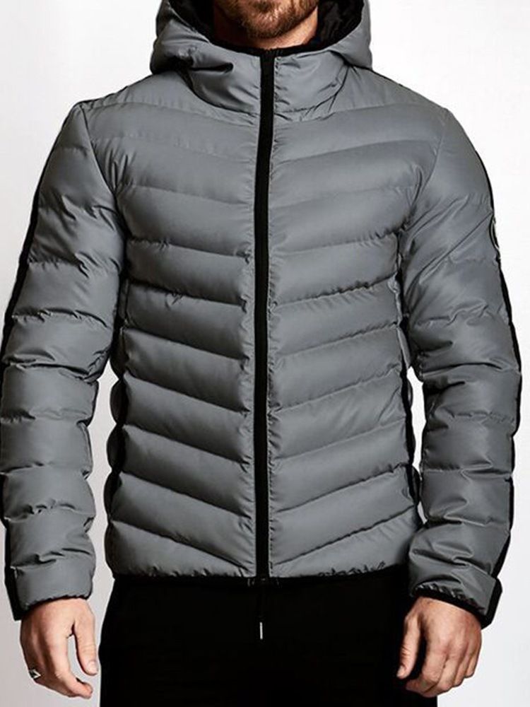 Standard Hooded Pocket Sports Zipper Down Jacket