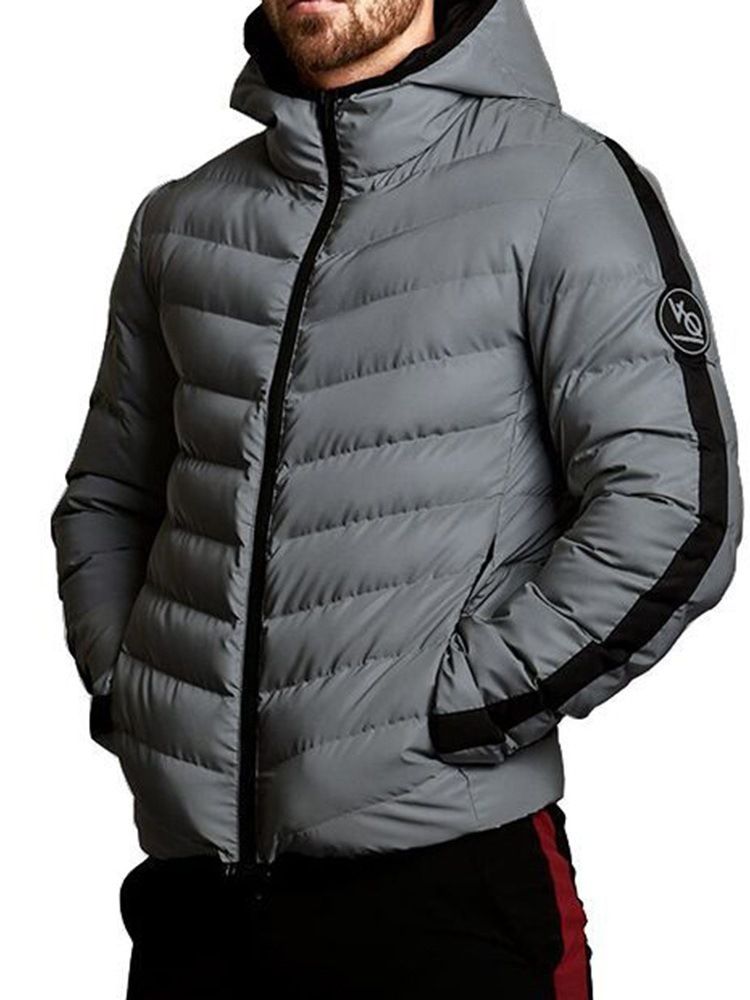 Standard Hooded Pocket Sports Zipper Down Jacket