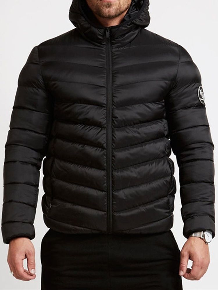 Standard Hooded Pocket Sports Zipper Down Jacket