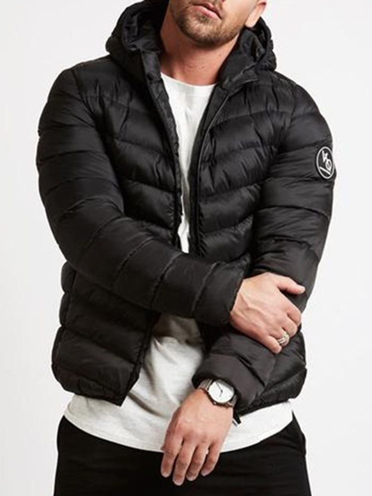 Standard Hooded Pocket Sports Zipper Down Jacket
