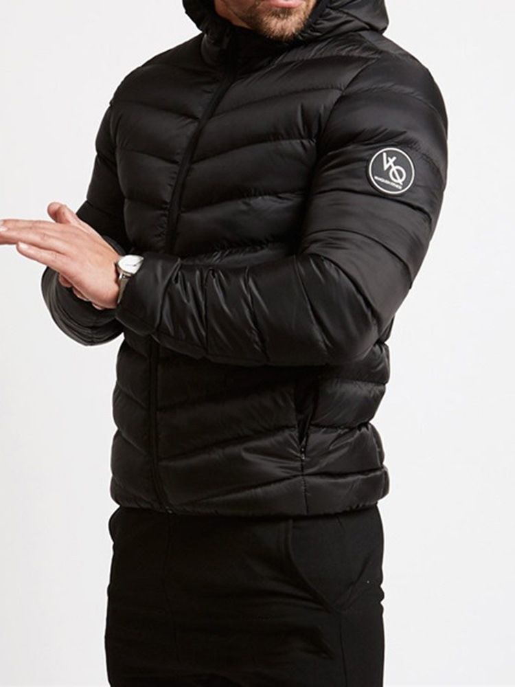 Standard Hooded Pocket Sports Zipper Down Jacket