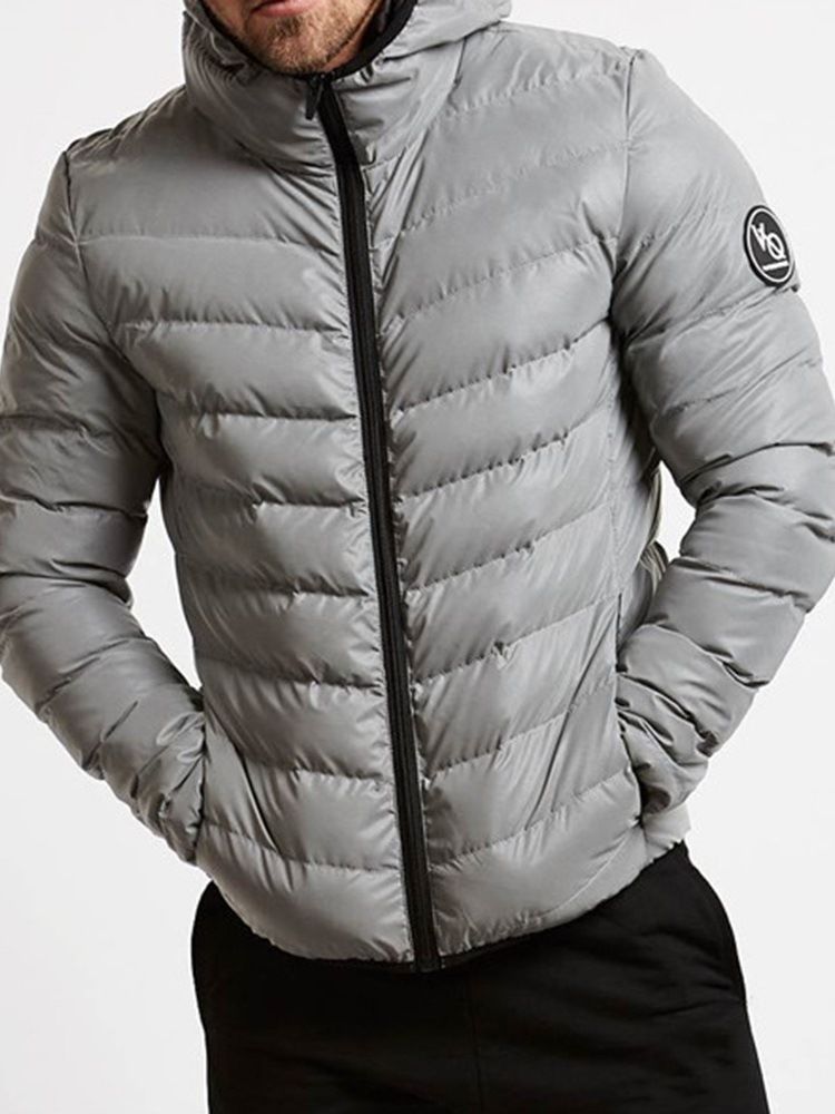 Standard Hooded Pocket Sports Zipper Down Jacket