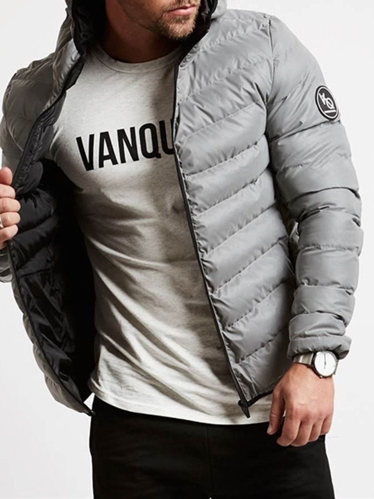 Standard Hooded Pocket Sports Zipper Down Jacket