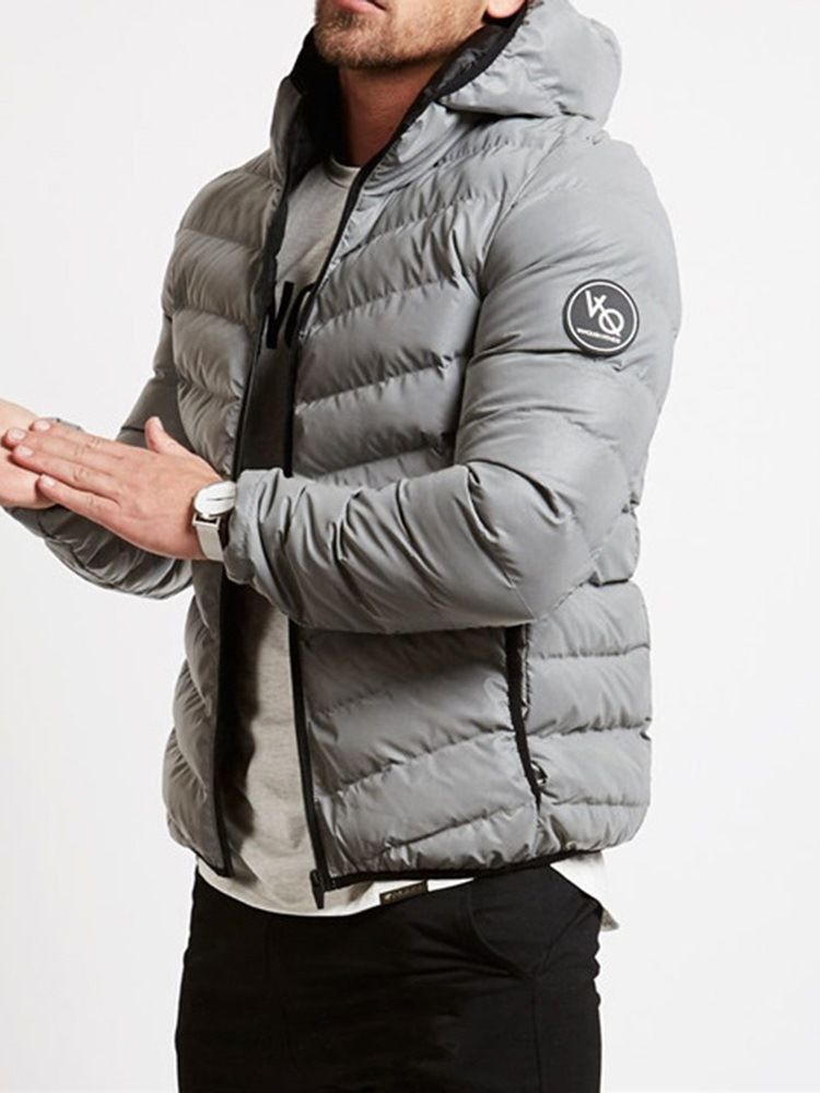 Standard Hooded Pocket Sports Zipper Down Jacket