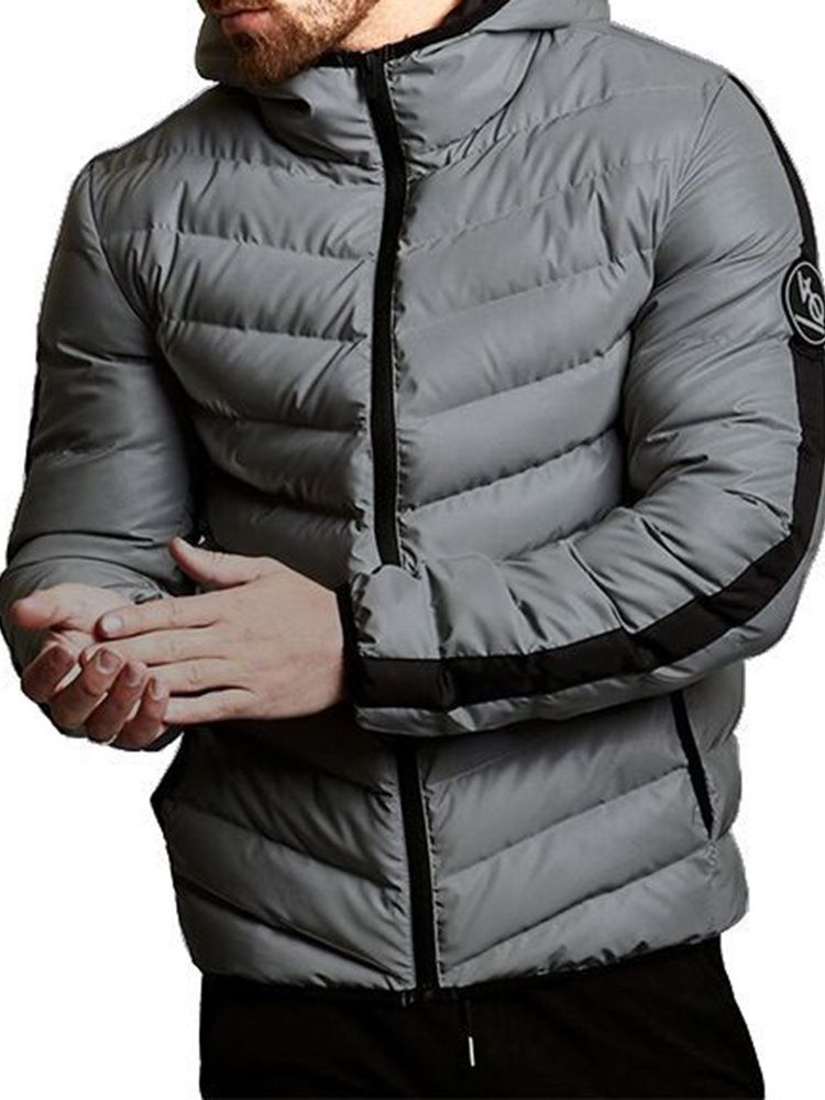 Standard Hooded Pocket Sports Zipper Down Jacket