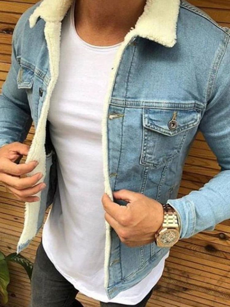 Standard Lapel Vanlig Casual Enkelknäppt Dunjacka