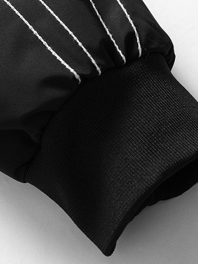 Standard Patchwork Color Block Casual Dragkedja Dunjacka För Män