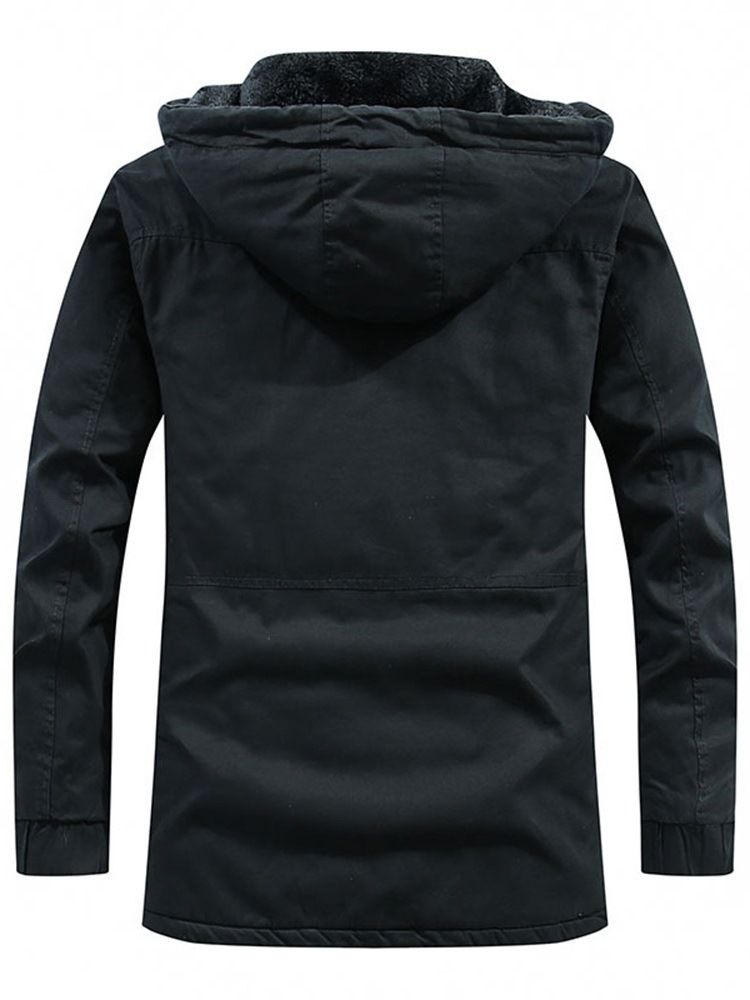 Standard Plain Pocket Zipper Casual Dunjacka