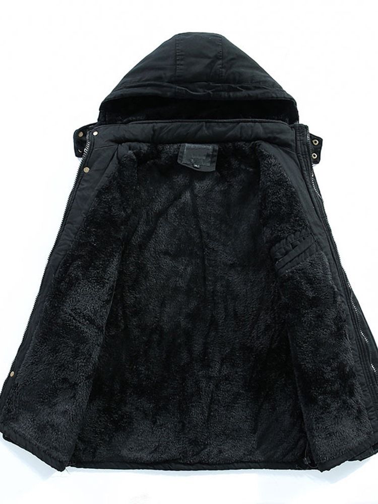 Standard Plain Pocket Zipper Casual Dunjacka