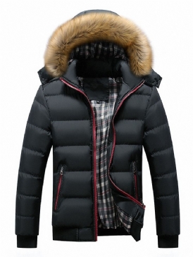 Standard Stativkrage Color Block European Zipper Down Jacket
