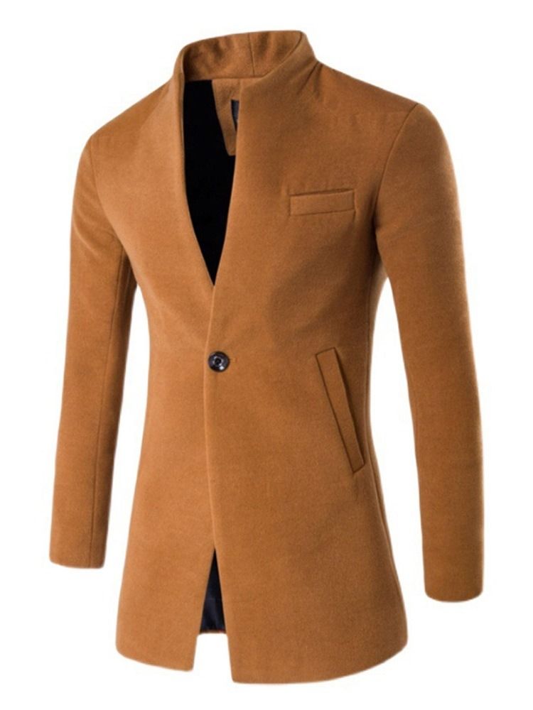 Standard Stativkrage Vanlig Slim One Button Coat