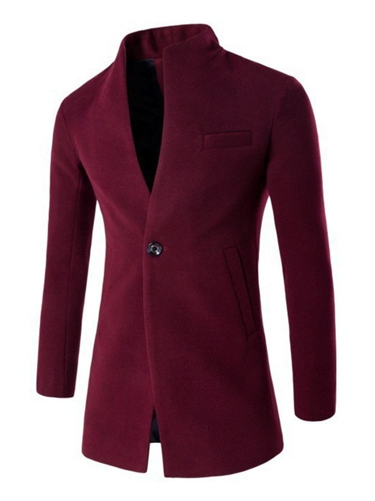 Standard Stativkrage Vanlig Slim One Button Coat