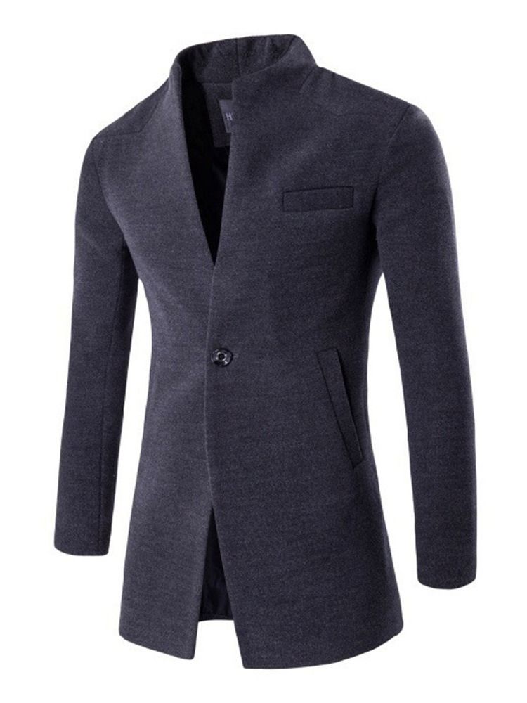 Standard Stativkrage Vanlig Slim One Button Coat