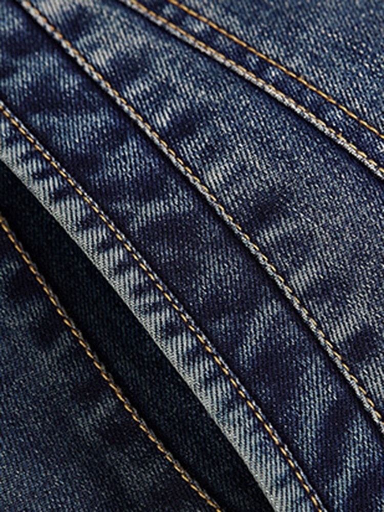 Tjocka Varm Denim Lapel Vinterkappa För Män