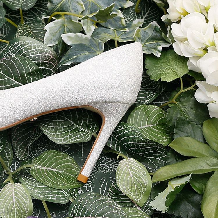 3D Slip-On Stilettklack Enkla Tunna Skor