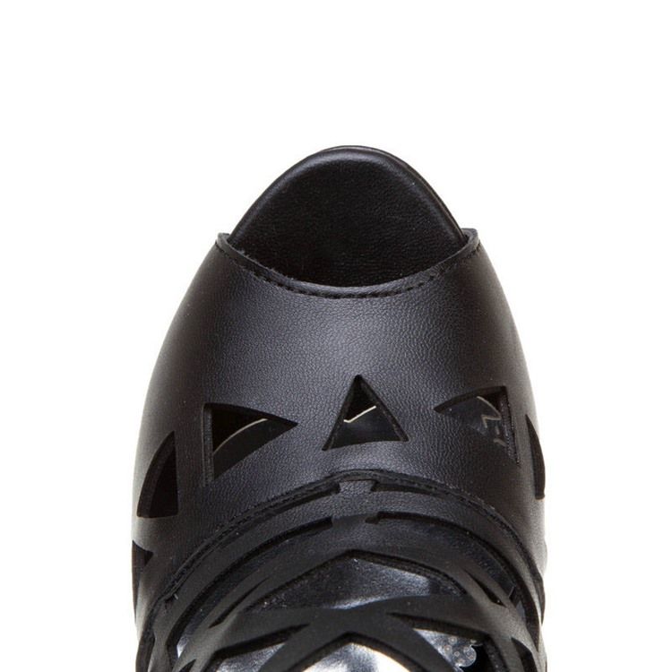 Blixtlås Peep Toe Platform Vanliga Tunna Skor