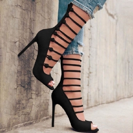 Blixtlås Stilettklack Peep Toe Ultrahög Klack (≥8Cm) Tunna Skor