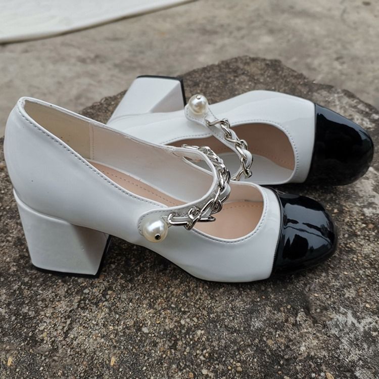 Block Heel Slip-On Sequin Western Tunna Skor