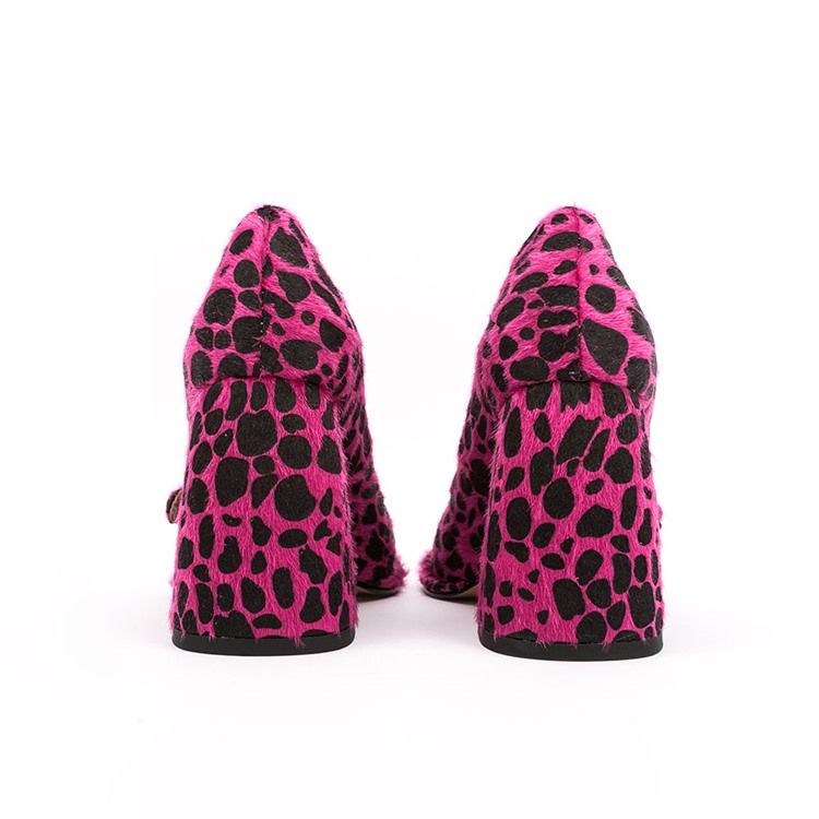 Fyrkantig Tå Kardborre Chunky Heel Casual Tunna Skor