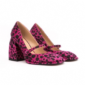 Fyrkantig Tå Kardborre Chunky Heel Casual Tunna Skor