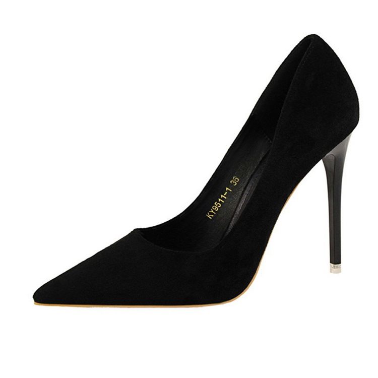 Mode Slip-On Spetsiga Tå Stilettklack 10.5 Cm Tunna Skor