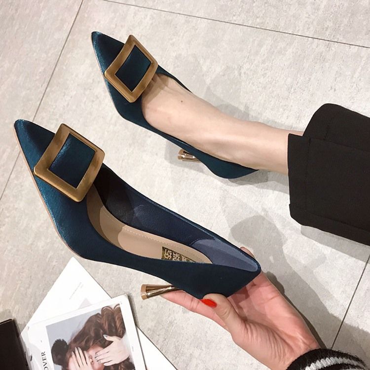 Paljett Slip-On Stiletto Heel Dam Pumps