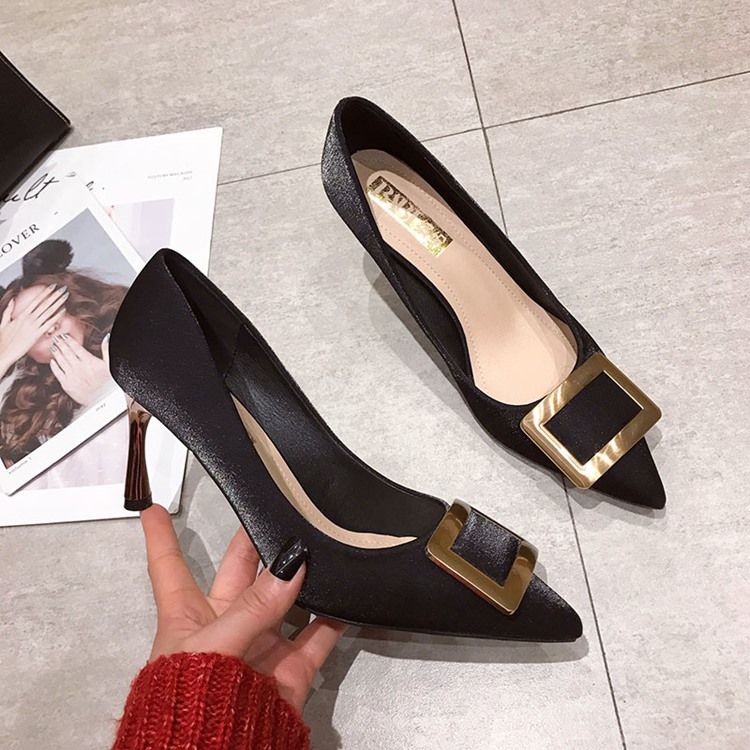 Paljett Slip-On Stiletto Heel Dam Pumps