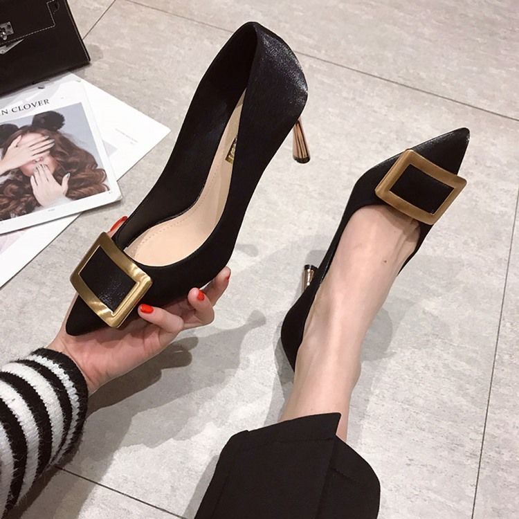 Paljett Slip-On Stiletto Heel Dam Pumps