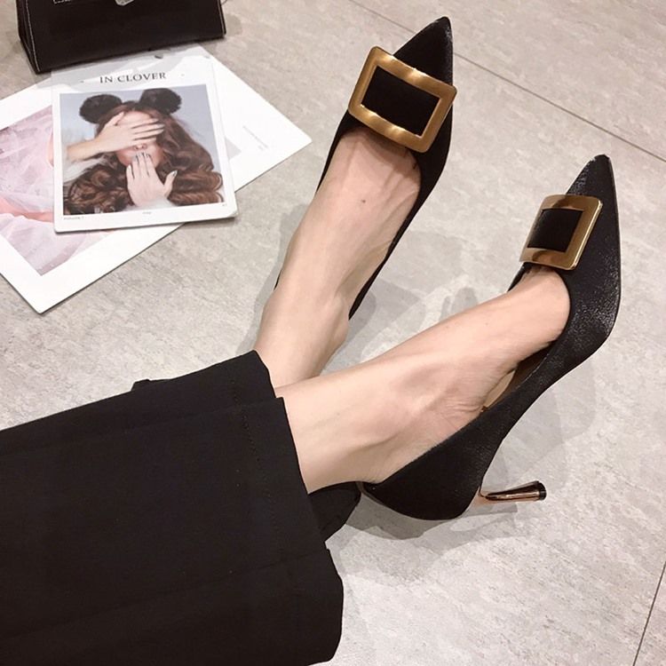 Paljett Slip-On Stiletto Heel Dam Pumps