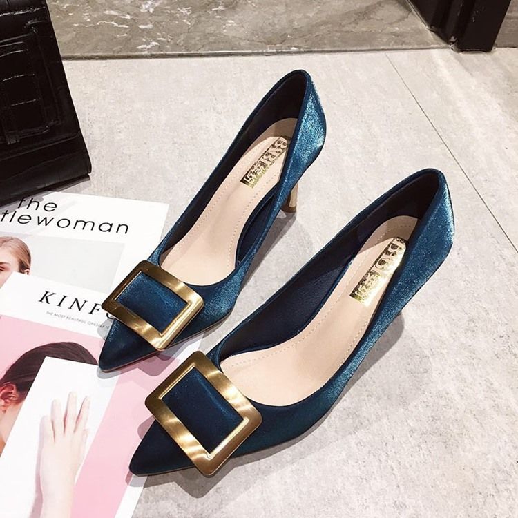 Paljett Slip-On Stiletto Heel Dam Pumps