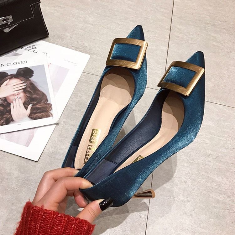 Paljett Slip-On Stiletto Heel Dam Pumps