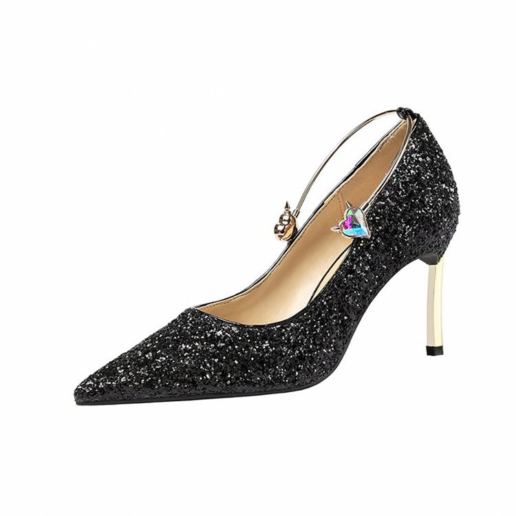 Paljett Stiletto Heel Slip-On Low-Cut Övre Dam Pumps