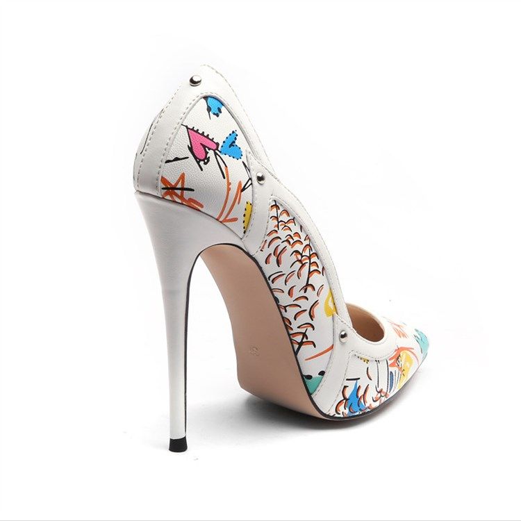 Print Stilettklack Slip-On Low-Cut Övre Tunna Skor