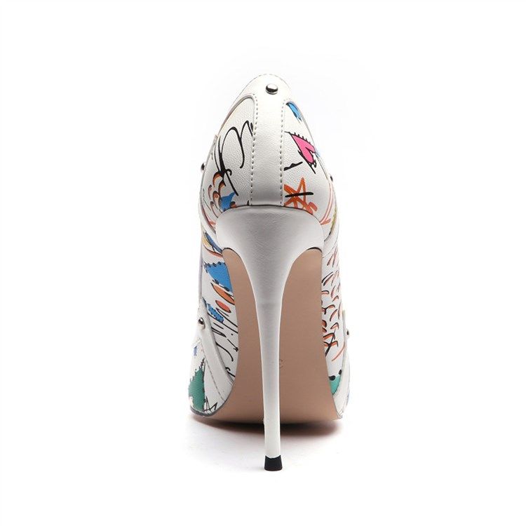 Print Stilettklack Slip-On Low-Cut Övre Tunna Skor