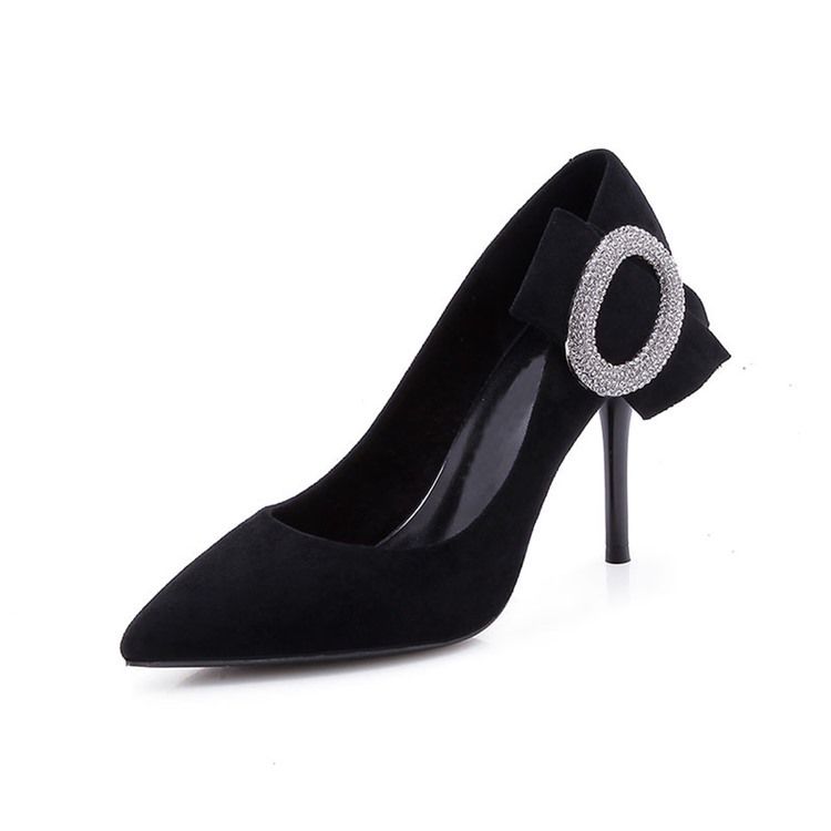 Rhinestone-Slip-On-Pumpar Med Stilettklack