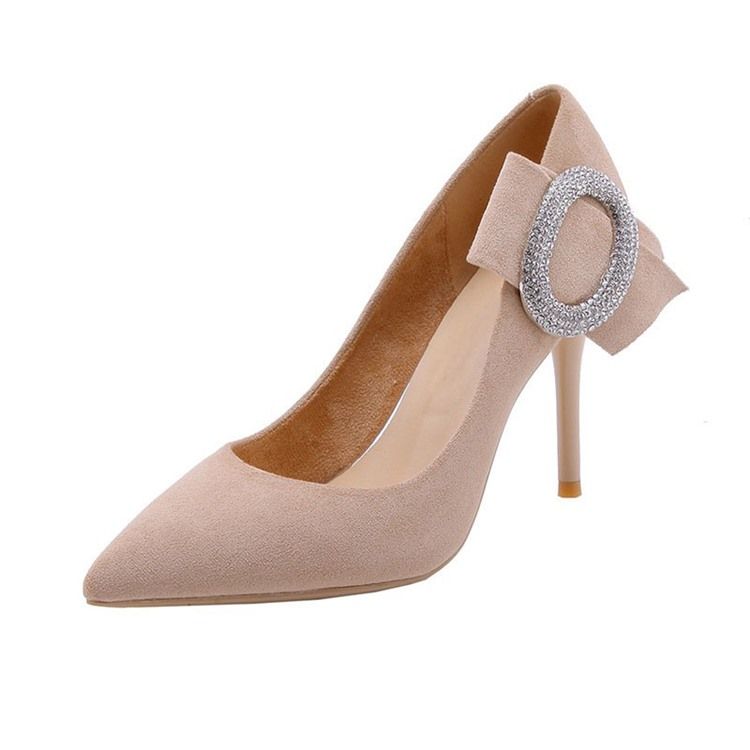 Rhinestone-Slip-On-Pumpar Med Stilettklack