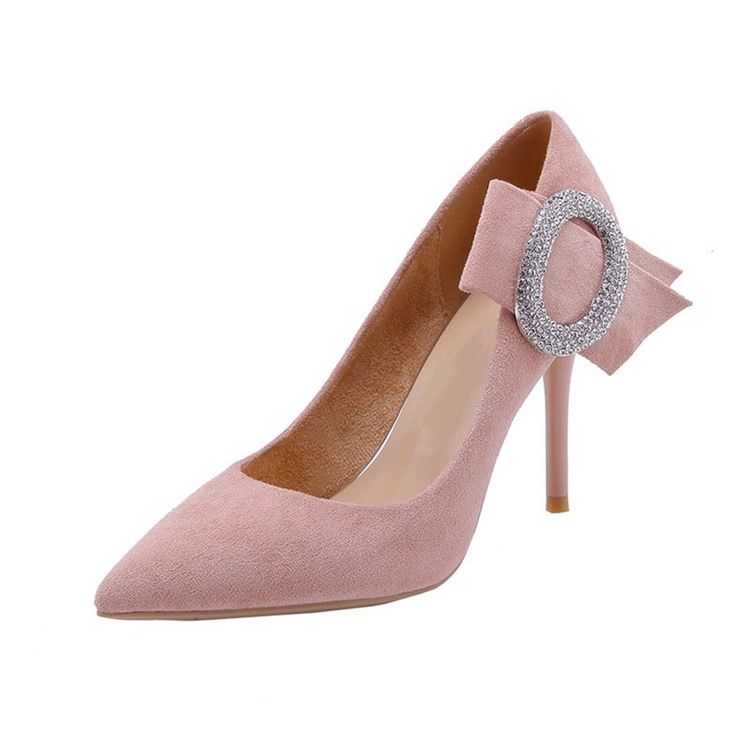 Rhinestone-Slip-On-Pumpar Med Stilettklack