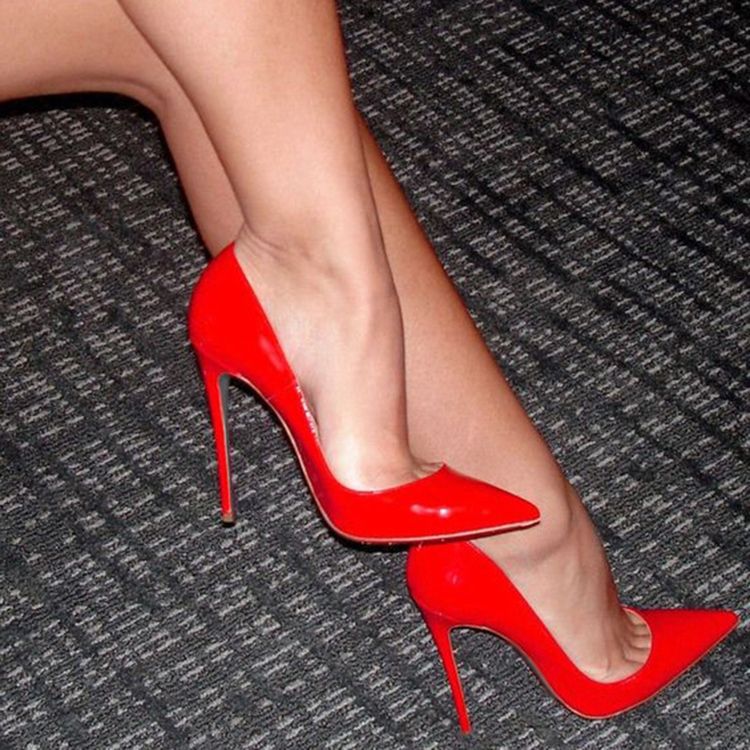 Sexig Röd Spets Tå Ultra High Pumps