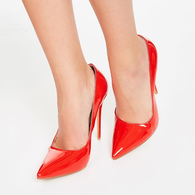Sexig Röd Spets Tå Ultra High Pumps